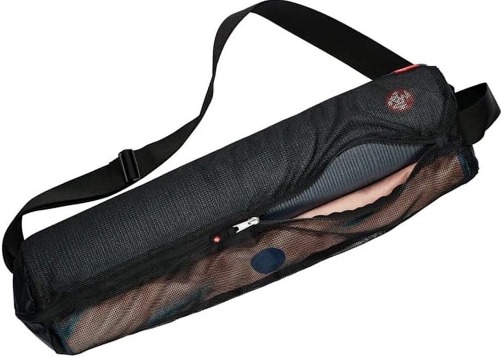 Manduka Breathe Easy Yoga Mat Carrier Pocket Sling Bag Adjustable Strap Black